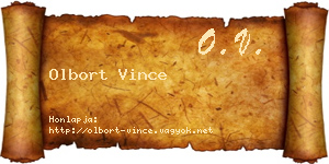 Olbort Vince névjegykártya